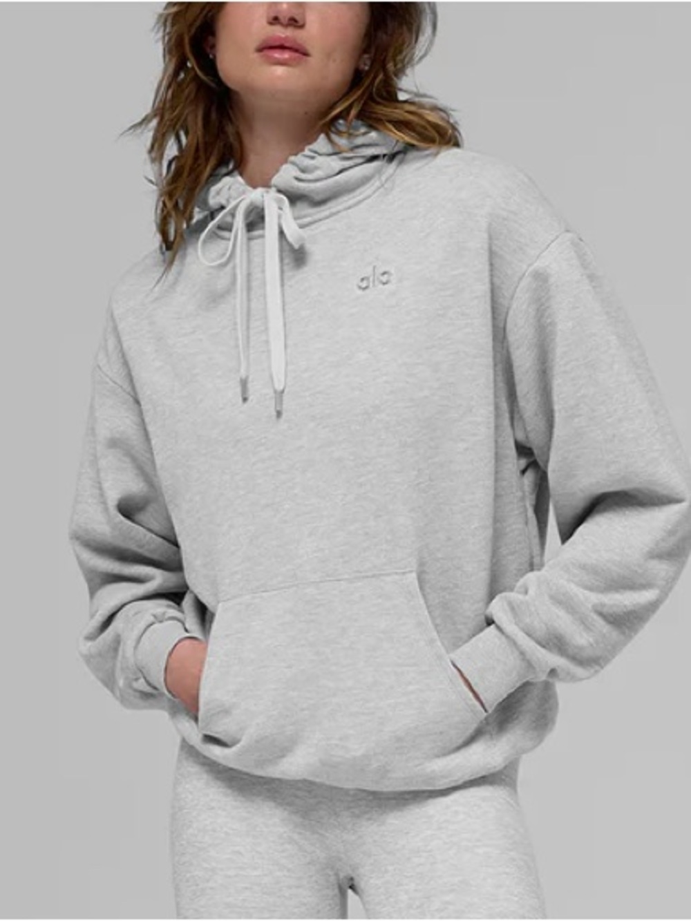 NWT Alo Accolade gray hoodie relaxed fit size xs unisex - Picture 4 of 11